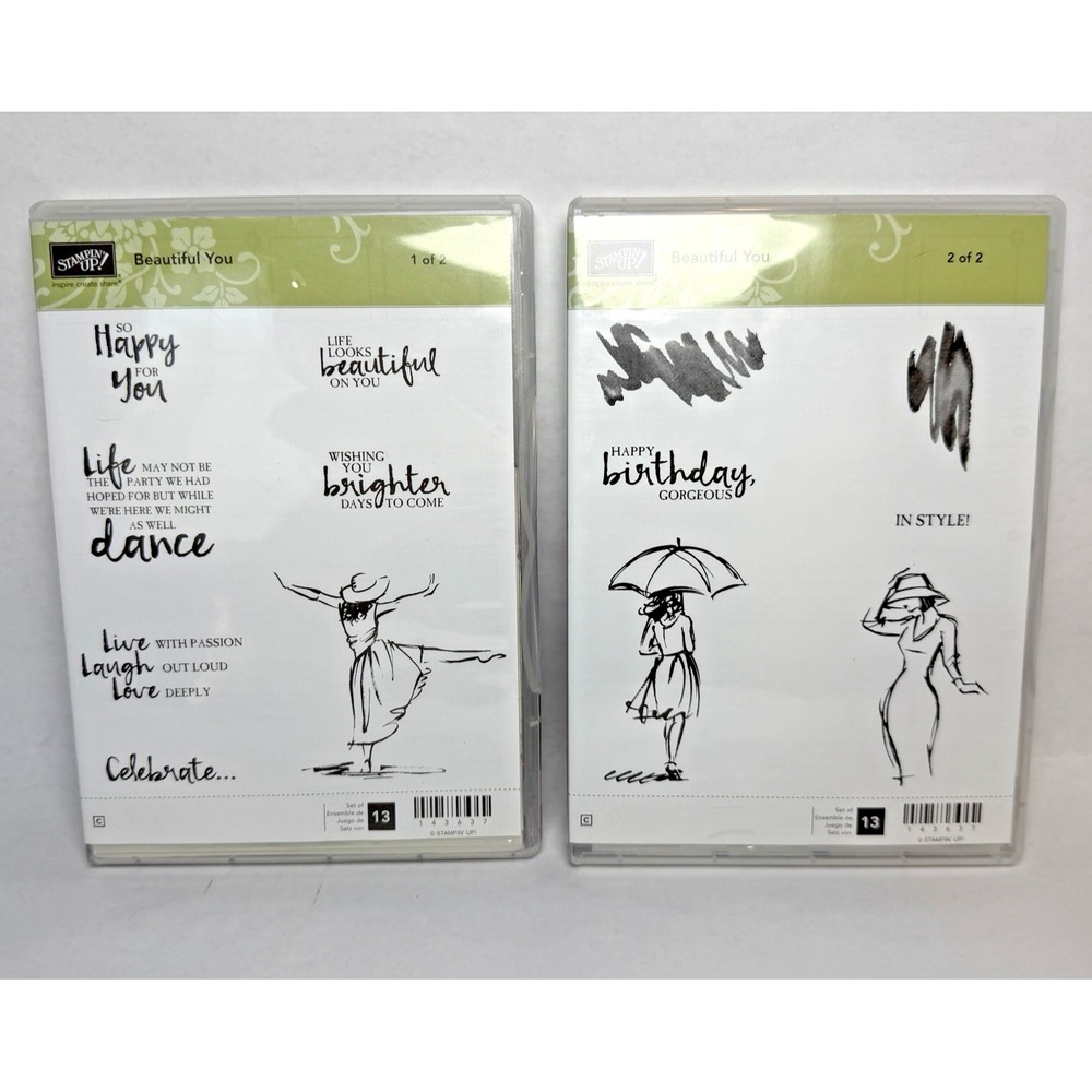 Stampin' Up! Beautiful You Cling Stamp Set 143637 Set 1 and 2 Birthday Dance